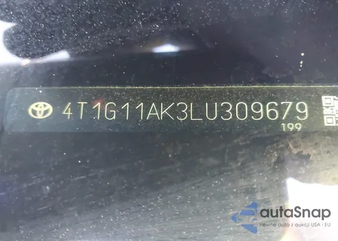 2020 Toyota Camry Se z USA, uszkodzony, nr VIN 4T1G11AK3LU309679